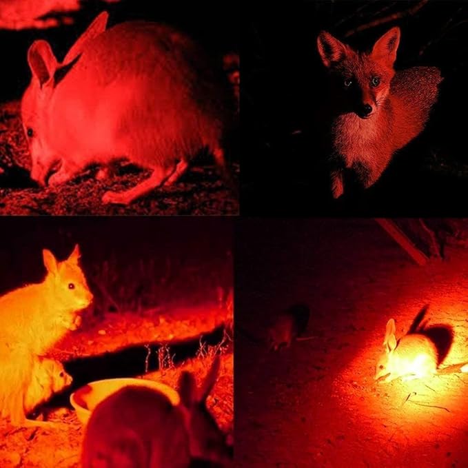 BESTSUN 350 Yard Red Light Tactical LED Flashlights, Zoomable Predator Light Long Range Night Hunting Coyote Varmint Light Hunting Flashlight with Pressure Switch, Picatinny & Scope Mounts