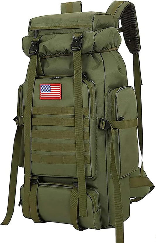 70L Camping Hiking Military Tactical Backpack Outdoor Water-Repellent Adjustable Sport Bags