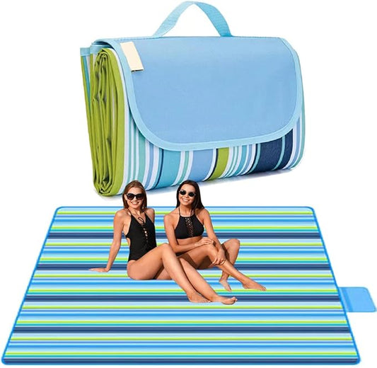 Lchkrep Picnic Blanket Beach Blankets 80"x60", Large Sandproof Waterproof Camping Portable Travel Blanket Play Mat for Outdoor Indoor Family Beach Park Grass,Hiking, Music Festiva
