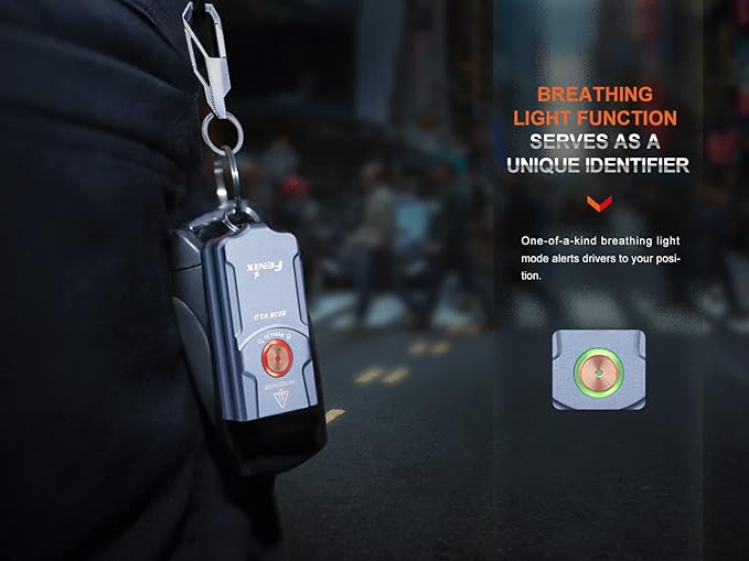Fenix E03R v2.0 Keychain Flashlight, Grey, 500 Lumen Bright USB-C Rechargeable EDC with Red LED and Lumentac Organizer (Grey)