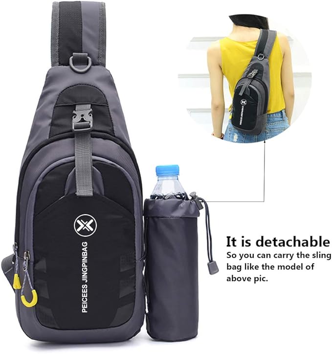 Peicees Chest Crossbody Sling Backpack Bag Travel Bike Gym Daypack for Women Men