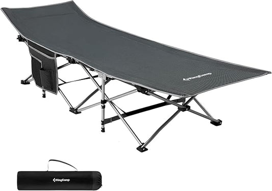 KingCamp Folding Camping Cot for Adults,Portable Sturdy Sleeping Cot with Carry Bag Outdoor Lightweight Camping Bed Support 264 lbs,Large Outdoor Foldable Travel Cots for Camping Beach Home Nap