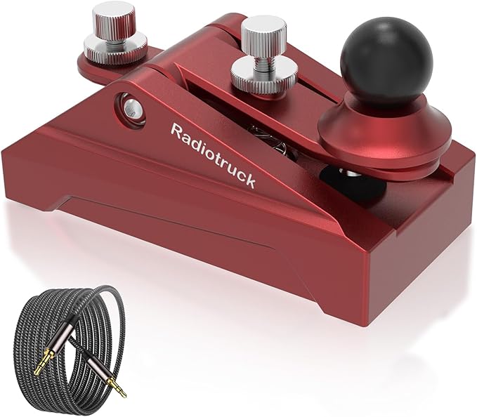 CW Telegraphy Key Auto Morse - Radio HAM Send Telegram Key CyberTruck Shape Lambic Single Paddle Transmission Morse Code Key with Aluminum Alloy Body Base