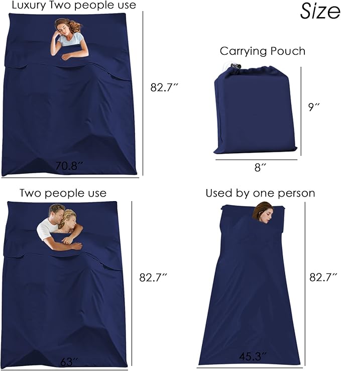 Sleeping Bag Liner Camping Travel Home Bed Sheet Lightweight Breathable Hotel Compact Sacks