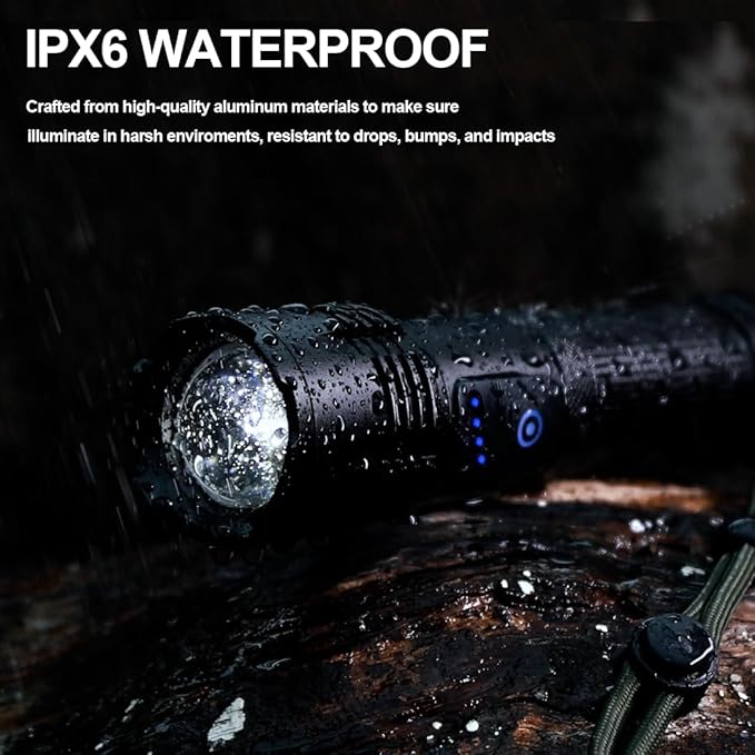 Rechargeable Flashlights High Lumens, 990,000 Lumens Bright Led Flashlight with 7 Modes, Powerful Flash Light for Home Camping Hiking Outdoor