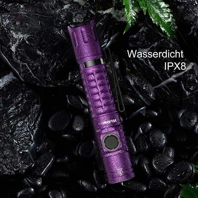 Wurkkos Tactical Flashlight, 2000 Lumen Super Bright Flashlight, Rechargeable Flashlight 345m Long Rang, Dual Switch, IPX8 Waterproof EDC Flashlight for Emergencies, Camping, Hiking