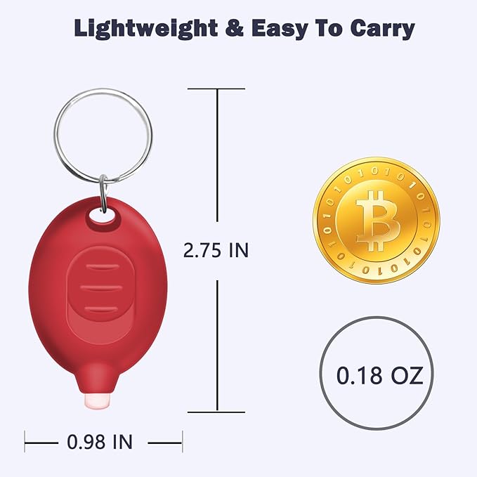 Mini LED Red Light Keychain Flashlight, Small Keychain Flashlight 12 Lumen Portable Pocket Flashlight, Ultra Bright Micro LED Flashlight Red Light Flashlight with Red Shell (6PCS)