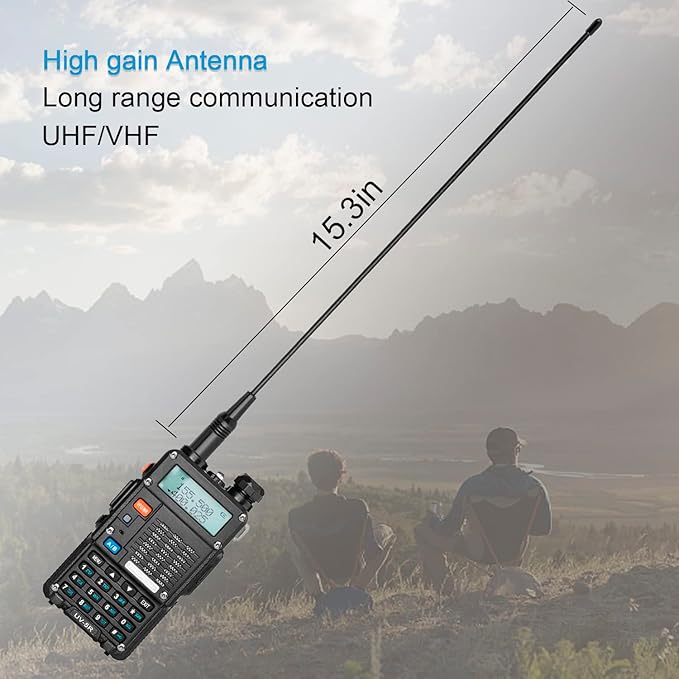 Ham Radio, BAOFENG 8W Dual Band Two Way Radio Long Range, Handheld UV5R Radio, Professional 2 Way Radios with Rechargeable Battery, Charger, Earpieces, Mic and Programming Cable (2 Pack)