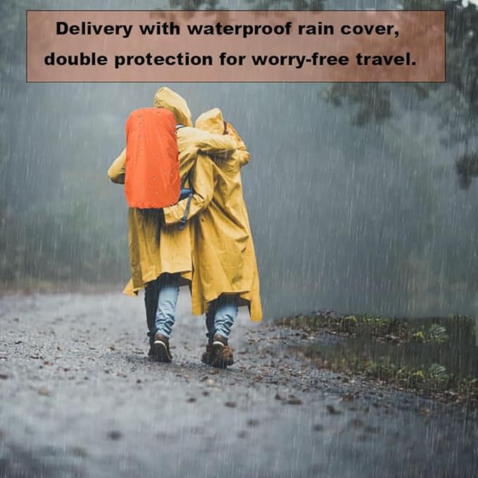 Bseash 40L Waterproof Hiking Backpack with Rain Cover, Outdoor Sport Travel Bag Daypack for Camping Climbing Cycling Skiing (Black)
