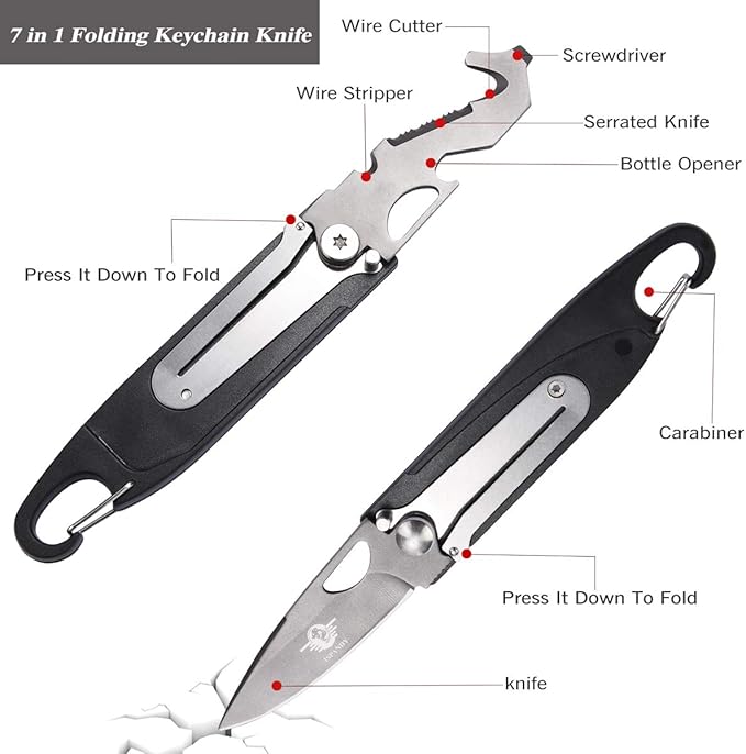 Multitool Tool Pocket Tool Gift for Men with 7 in 1 Folding Keychain Tool,18 in 1 Pocket Tool,46 in 1 Credit Card Tool Wallet Tool Gift Boxed Stocking Stuffers for Men, Husband, Father's Day Gift…