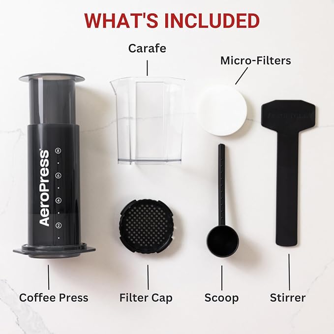 AeroPress Original XL Coffee Press – 3 in 1 brew method combines French Press, Pourover, Espresso. Full bodied, smooth coffee w/out grit or bitterness. Small portable coffee maker for camping & travel