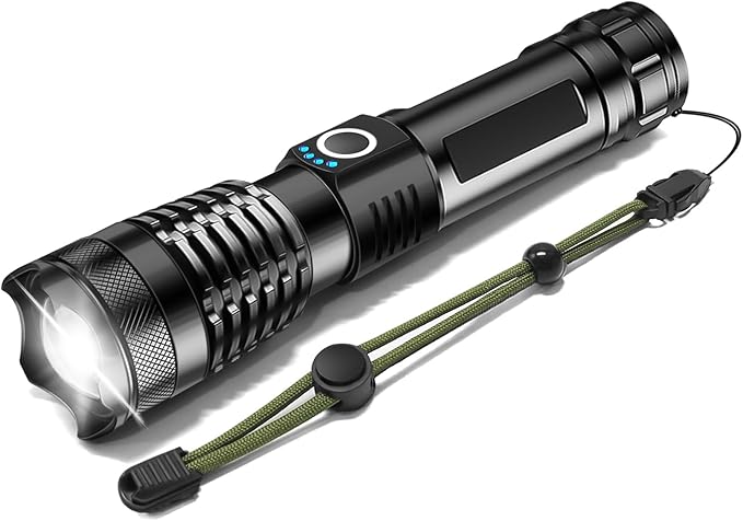 ISUNMEA Rechargeable Strong Flashlight, Zoomable LED Powerful Flashlights 1500LM High Lumens w/ 5 Modes Waterproof Handheld Flash Light for Emergencies Outdoor Camping Hiking Home Power Outage (1)