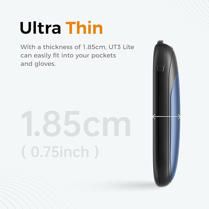 OCOOPA 2in1 Magnetic Rechargeable Hand Warmers, Electric Pocket-Sized Handwarmers, Light Sleek Stylish, UL Certified, 3 Heat Settings, Electronic Gifts for Men, Women Purse Must Haves, UT3 Lite