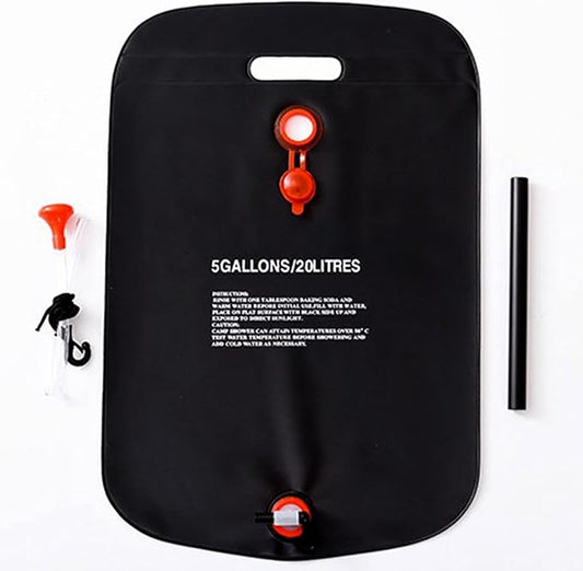 PVC Outdoor Shower Bag 20L Outdoor toiletries Camping Shower Solar hot Water Bag Shower Water Bag can be Used for Hiking, Camping, and Fishing