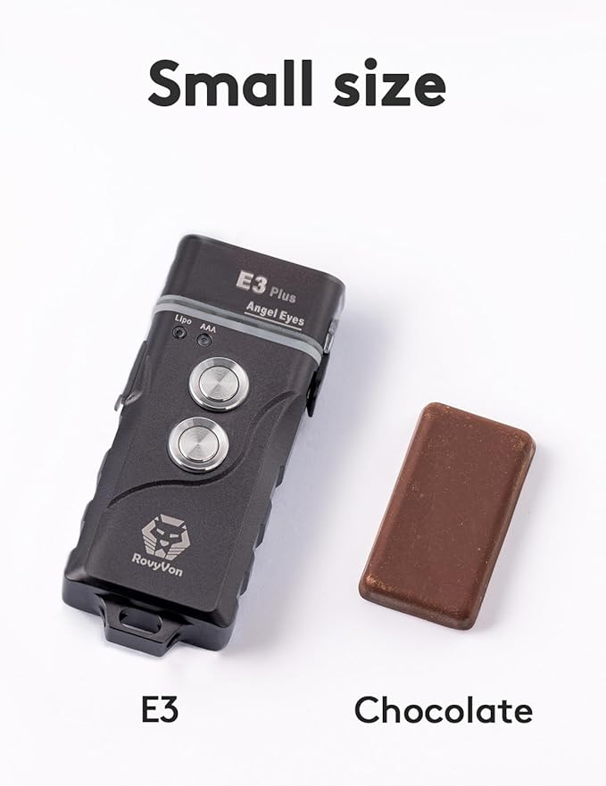 RovyVon E3 Plus Keychain Flashlight 700 Lumen Dual Power Rechargeable with Lockout Mode, Waterproof for Everyday Carry, Camping, Hiking, Emergency