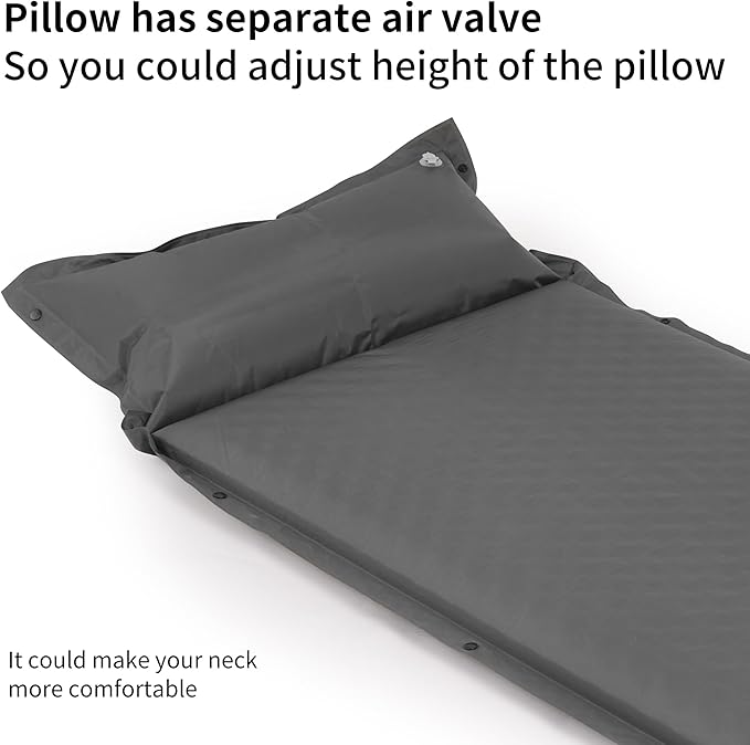 Naturehike Sleeping Pad, 1.2 inch Thick Self Inflating Sleeping Pad for Camping, Durable Camping Mattress Connectable with Multiple, Lightweight Sleeping Mats for Backpacking, Tent, Hammock, Hiking