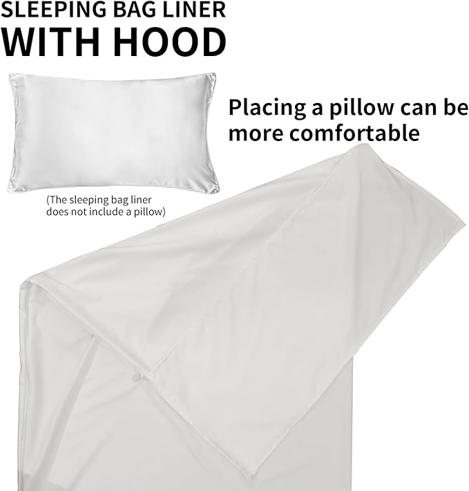 Sleeping Bag Liner for Warm Weather Seasons with Carry Bag - Protable,Lightweight and Skin-Friendly Sleeping Bag for Camping,Hiking and Backpacking.
