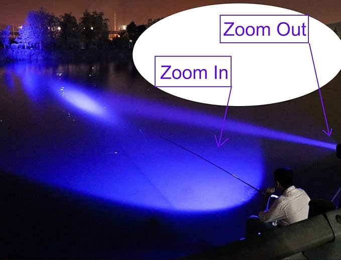 10 Pack Blue LDE Flashlight Blue Flashlight, 1 Mode Blue Light Flashlight, 460nm-470nm Flashlight Blue Light for Night Fishing, Riding