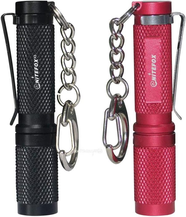 K3 Mini Small Keychain Flashlight with diffuser Bright 150 Lumens 3 Modes Multipurpose Waterproof for EDC,Reading,Dog Walk, Emergency (Black Red 2pcs)
