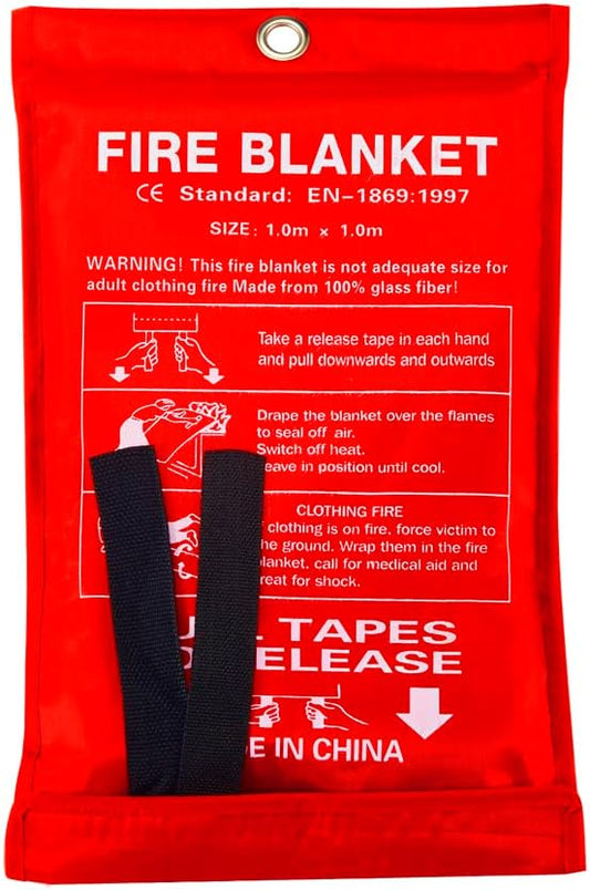 Emergency Fire Blanket for Home Kitchen Fiberglass Fire Suppression Blanket Great for School,Office,Camping,Grill,Car,Warehouse,Emergency Surival Safety (1 Pack,39 in X 39 in)