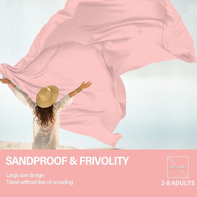 Beach Blanket Oversized Extra Large 10'X 9',Waterproof Sandproof Beach Blanket 2-8Adults Lightweight Durable for Travel Camping Hiking Picnic