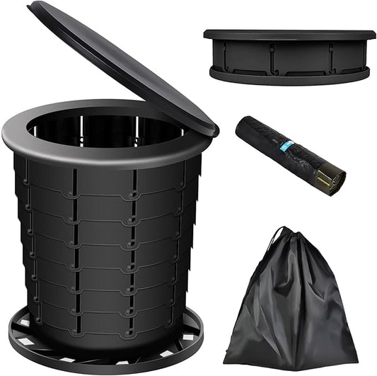 Retractable Portable Toilet - Upgraded Portable Toilet for Adults Capacity of 330 Lbs, Foldable Camping Toilet, Car RV Travel Toilet Outdoor Bathroom Emergency Portable Restroom for Kids