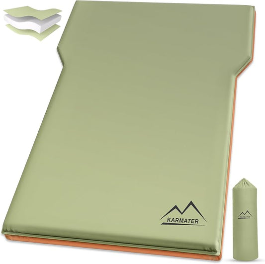 M KARMATER Self Inflating Car Sleeping Pad for Camping, Thick Memory Foam Car Camping Mattress with Pillow, 9.0 R-Value SUV Mattress Camping Bed Suitable for Car Travel, Hiking, Backpacking