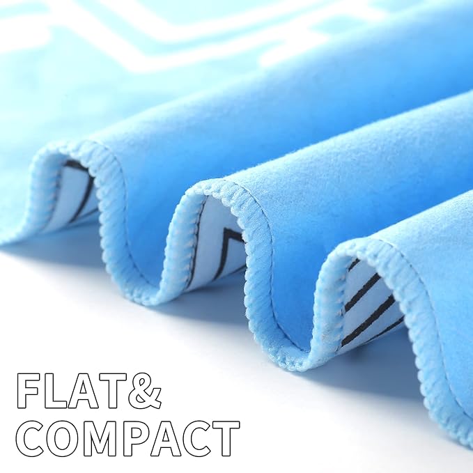 Genovega Microfiber Compact Sandproof Pool Beach Towel Blanket - Quick Fast Dry Sand Free Proof Outdoor Clearance Thin Camping Travel Swim Towels Personalized Girls Women Men Adults Friend Gift Blue