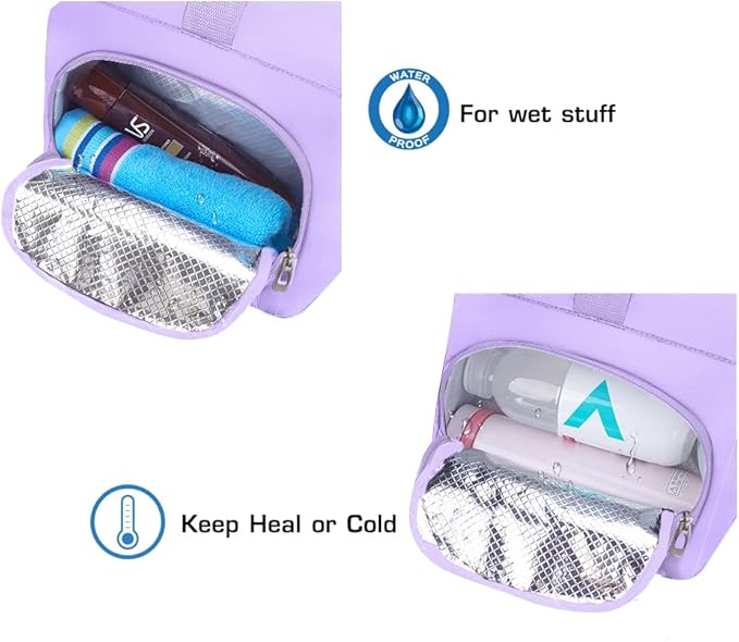 ROTOT Gym Duffel Bag, Gym Bag with Waterproof Shoe Pouch, Weekend Travel Bag with a Water-resistant Insulated Pocket