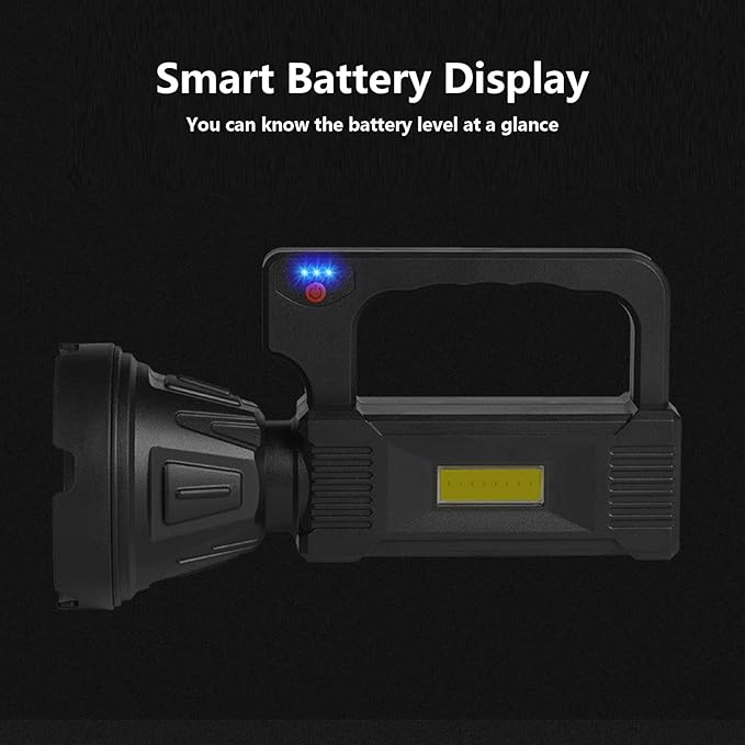 Spotlight Flashlight, Smart Battery Display USB Charging Design Powerful Flashlights for Expedition for Outdoor for Travel