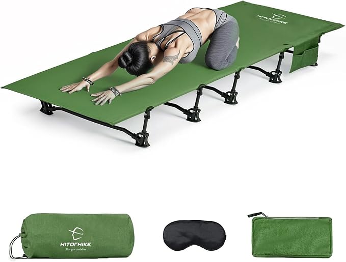 HITORHIKE Camping Cot Compact Folding Cot Bed for Outdoor Backpacking Camping Cot Bed