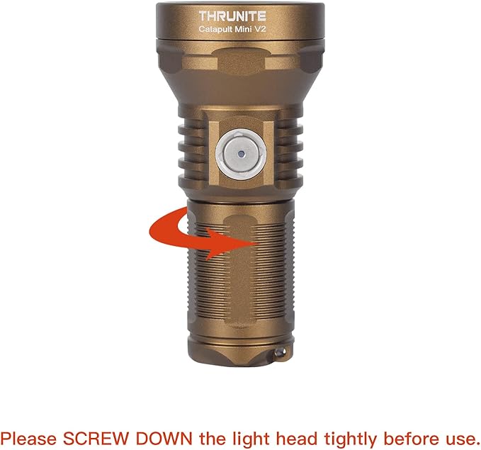ThruNite Catapult Mini V2 LED Flashlight, High 1108 Lumens, 515 Meters Long Throw Rechargeable for Outdoor Search, EDC Use - Desert Tan Cool White