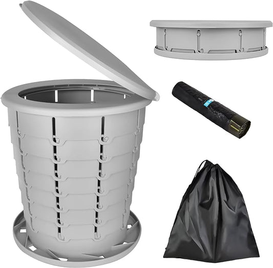 Retractable Portable Toilet - Upgraded Portable Toilet for Adults Capacity of 330 Lbs, Foldable Camping Toilet, Car RV Travel Toilet Outdoor Bathroom Emergency Portable Restroom for Kids