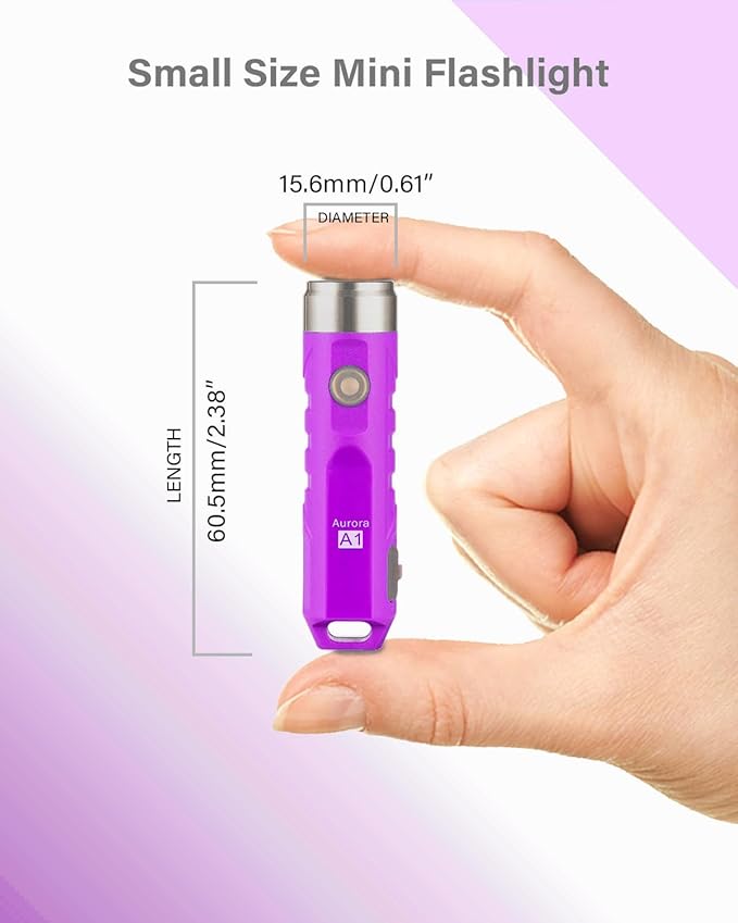 RovyVon Aurora A1 G3 Rechargeable Keychain Flashlights USB C, 650lumens Bright Mini EDC Flashlight IPx6 Multi Functions Small Pocket Flashlight, Outdoor Camping Essentials EDC Gear for Men Women