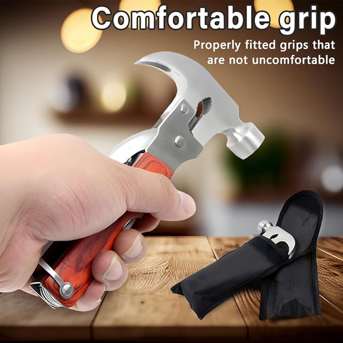 Hammer Multitool 15 in 1 Multi-Tool Knife Hammer Pliers Saw Bottle Opener Screwdriver Household Camping Work Multitool Gifts for Men Dad