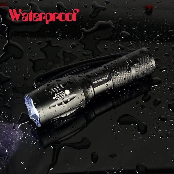 LED Flashlight, High Lumen Handheld Light with 5 Modes, Zoomable Flashlight for Home Outdoor Hiking Camping (Black, 4 Pack)