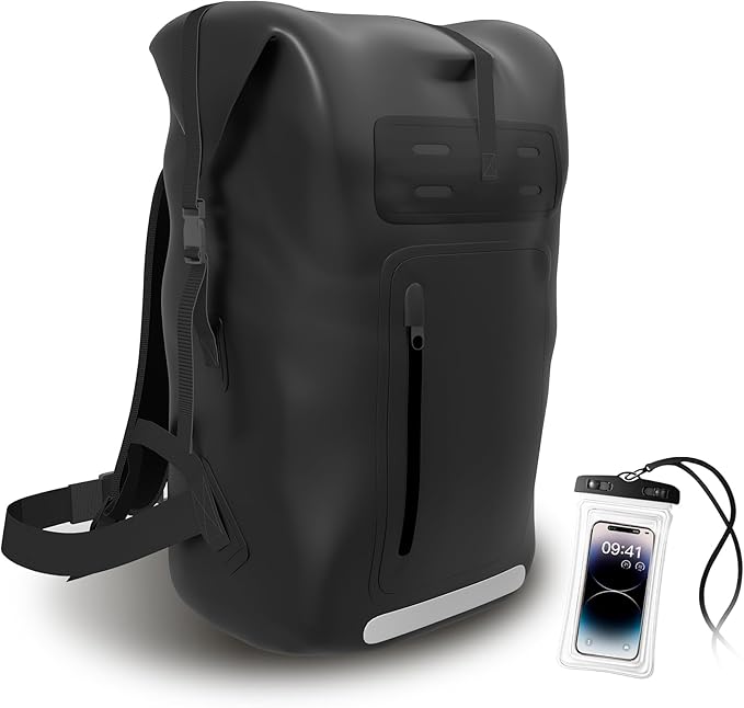 Waterproof Backpack,Heavy Duty Hiking Backpack,35/55/85L dry bag backpack waterproof for Men,Roll-Top Closure,for Kayaking, Travel, Hiking, Fishing, Camping, Motorcycles (black, 35L)