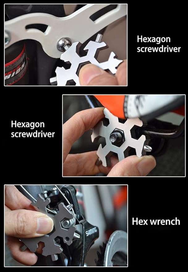 Christmas Gifts for Him,18-in-1 Snowflake Multi Tool,Stainless Steel Snowflakes Multi-Tool, Incredible Tool Gifts for Men Dad Christmas,Valentine's Day,Dad,Boyfriend,Grilfriend (Silver)