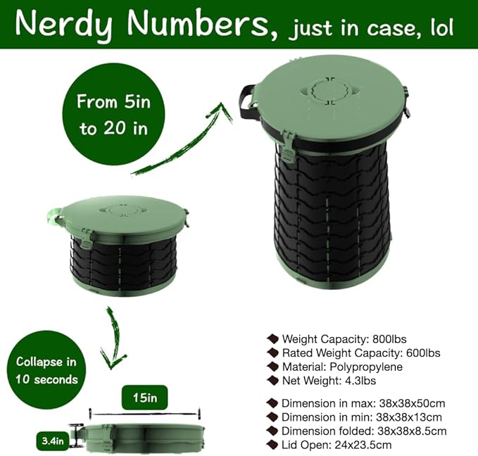 Extra Large Plus Size Big and Tall Portable Toilet, Ideal as Travel Potty for Car, Trucker or Boat or Porta Potty for Adults, Camp Toilet. Poo Gel and Bags Included.