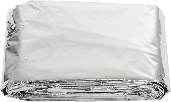Emergency Foil Mylar Thermal Blanket, Rain Poncho with Hood Hybrid Survival Gear Reduce Uneven Heat Environment Waterproof Equipment for Outdoors First Aid Designed Metallized Covering Sheet