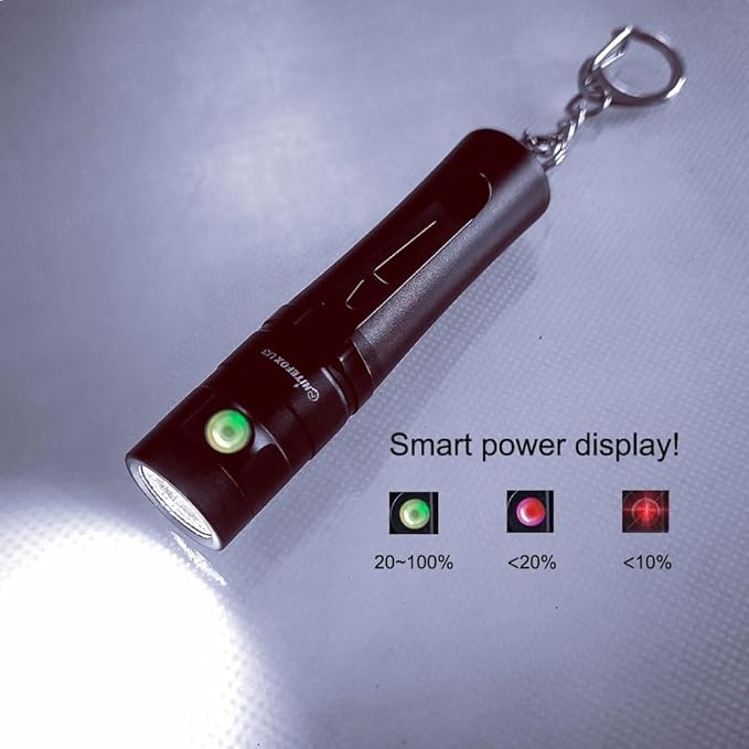 U3 Mini Keychain Flashlight USB C Rechargeable Side Switch 500 Lumens High Bright with Built-in Battery Tiny Small Torch for Everyday EDC Emergency Dog Walking Camping Hiking