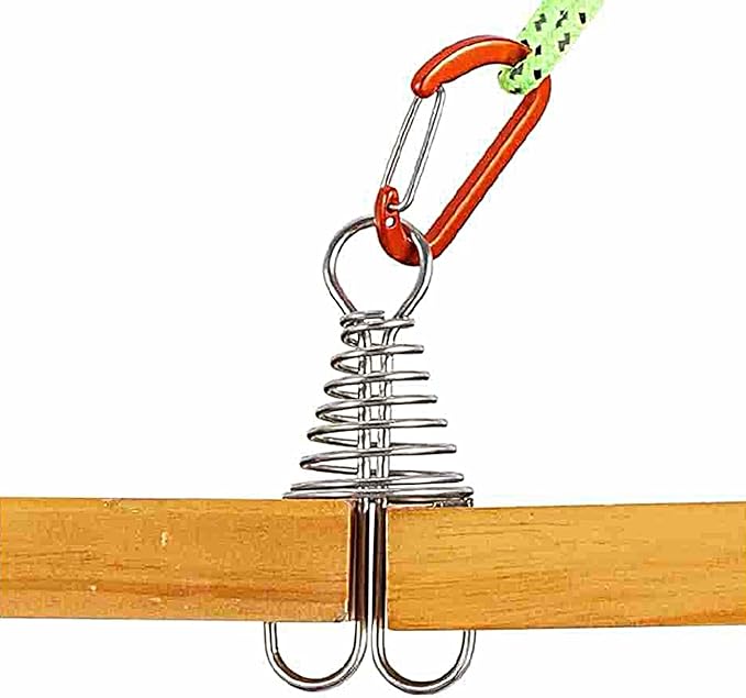 10PCS Deck Anchor Pegs, Windproof Aluminium Alloy Octopus Tent Stakes with Spring Buckle, Portable Wind Rope Anchor, Camping Tent Nail