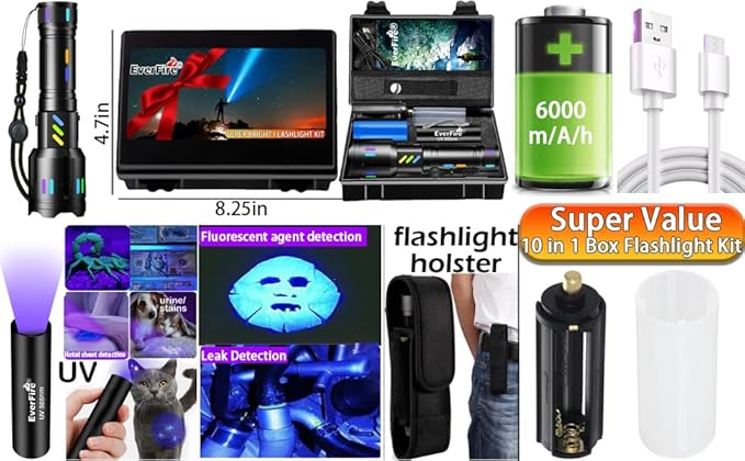 LED Flashlight, Rechargeable Flashlights High Lumens Bright 990000 Lumen, 5 Mode Tactical Flash Light Powerful IPX7 Waterproof Zoomable Focus for Emergency Camping Essential Hiking Gear Fishing Home
