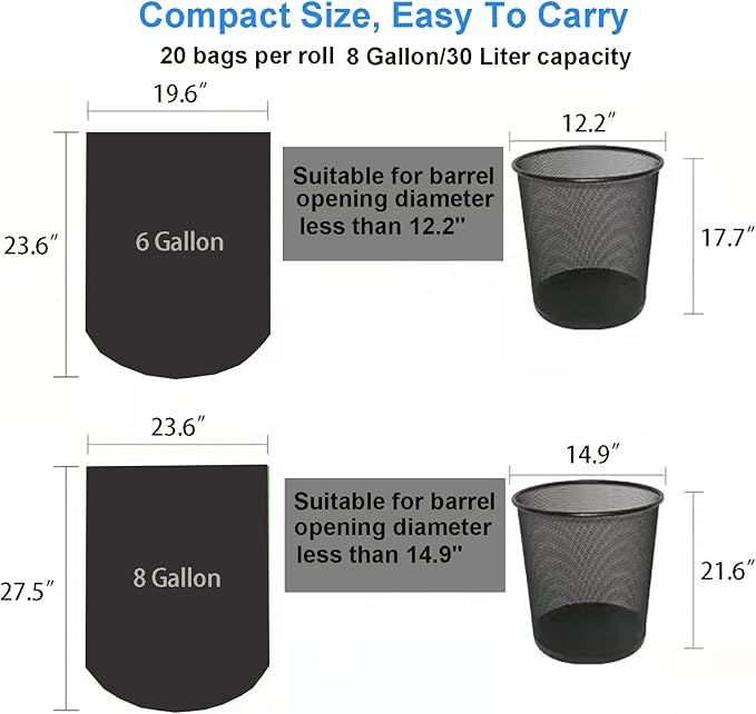 Portable Toilet Bags for Camping, 40 Count Toilet Replacement Bags, 8 Gallon, 30 Liter Camping Toilet Bags, Compostable Toilet Bags for Portable Toilet, Outdoors, Boating, Car Travel, Long Trips