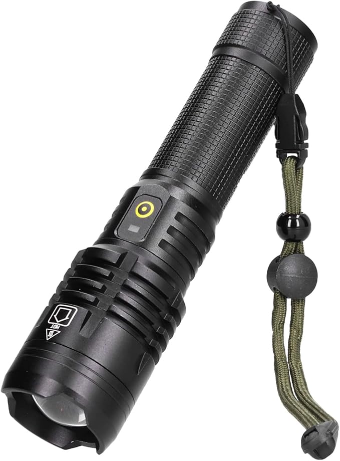 Garosa Flashlight Powerful Torch 5000LM Long Shot Telescopic Zoom Waterproof Emergency Flashlight for Outdoor Tourism Hiking Camping,Flashlight