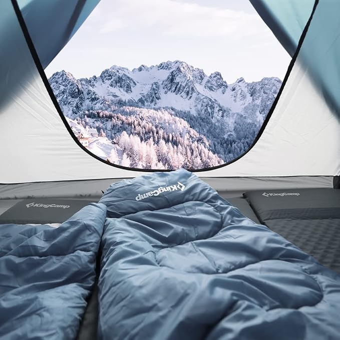 KingCamp Self Inflating Sleeping Pad for Camping with Built-in Pillow, Ultralight Sleeping Pad Camping Mat Durable for Camping Backpacking Hiking Single Double, 4 Size