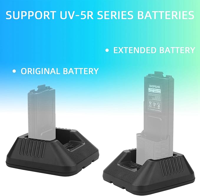 BAOFENG uv-5r charger,original desktop walkie talkie charger with US Adapter 100v-240v for BAOFENG BF-F8HP UV-5X3 5RA 5RB 5RC 5RD 5RE 5REPLUS radio accessories (Base + charger + USB charging cable*1)