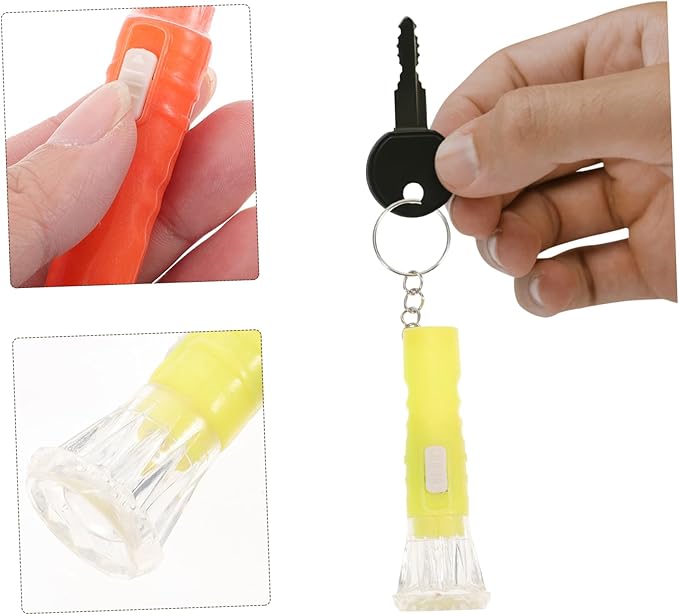 HOMSFOU 10pcs Portable Hand Lamp Pocket Keychain Flashlight Keychain Flashlight Bulk Mini Lantern Keychain Key Fob Small Pocket Keychain Flash Light Small Flashlight Multifunction