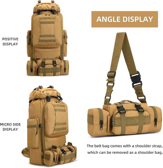 King'sGuard 100L Camping Hiking Backpack Molle Rucksack Military Camping Backpacking Daypack