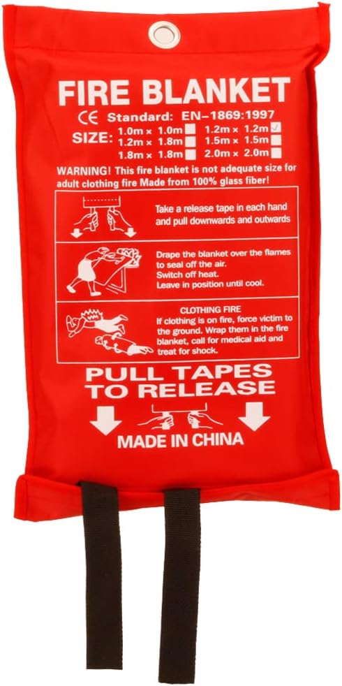 Fire Blanket for Home and kitchen, Fiberglass Emergency Fire Blanket Fire Suppression Blanket, Flame Retardant Fire Safety Blanket for Kitchen Home House Car Office Warehouse, 1 Pack (47" x 47")